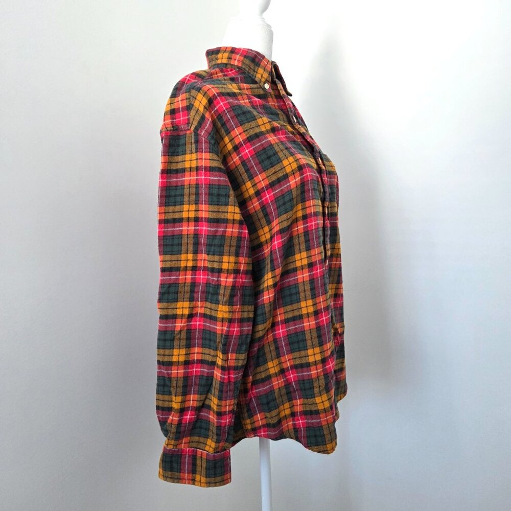 Vintage 90s Gap Plaid Flannel Men's Small Red Multi Button Down Shirt Grunge - Picture 7 of 11